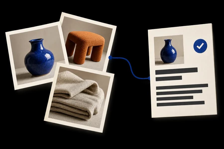Articles d’un catalogue reliés à une fiche de commande vérifiée